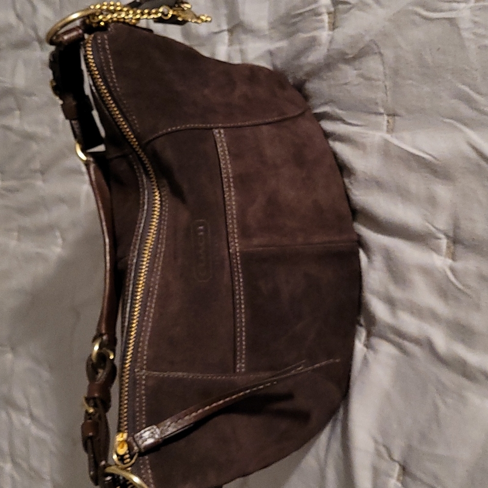 Chocolate brown suede